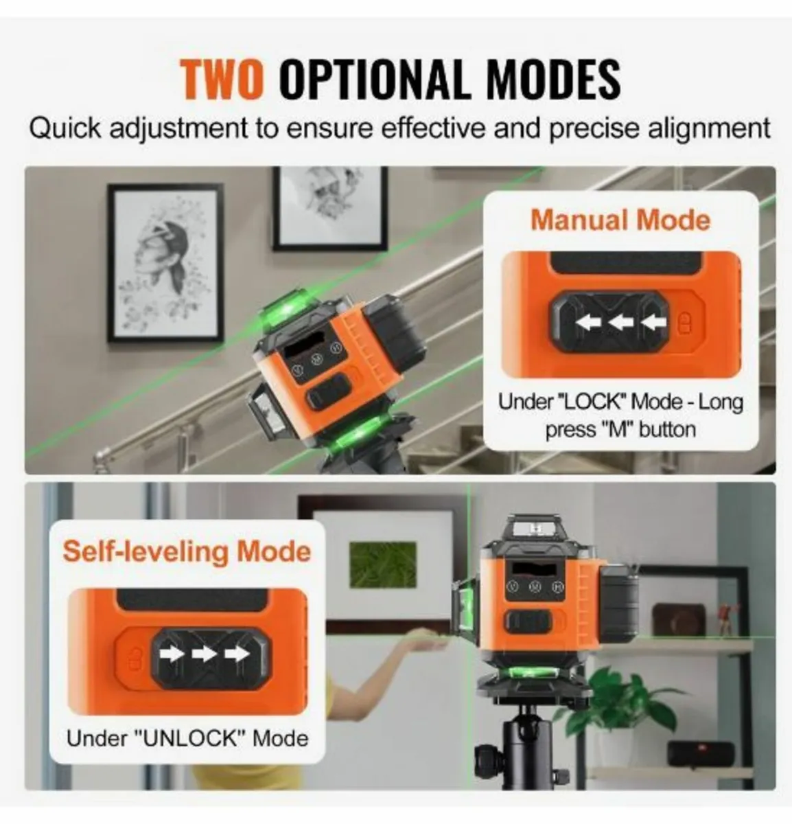 Laser Level 100ft Green Cross Line Self Leveling - Image 2