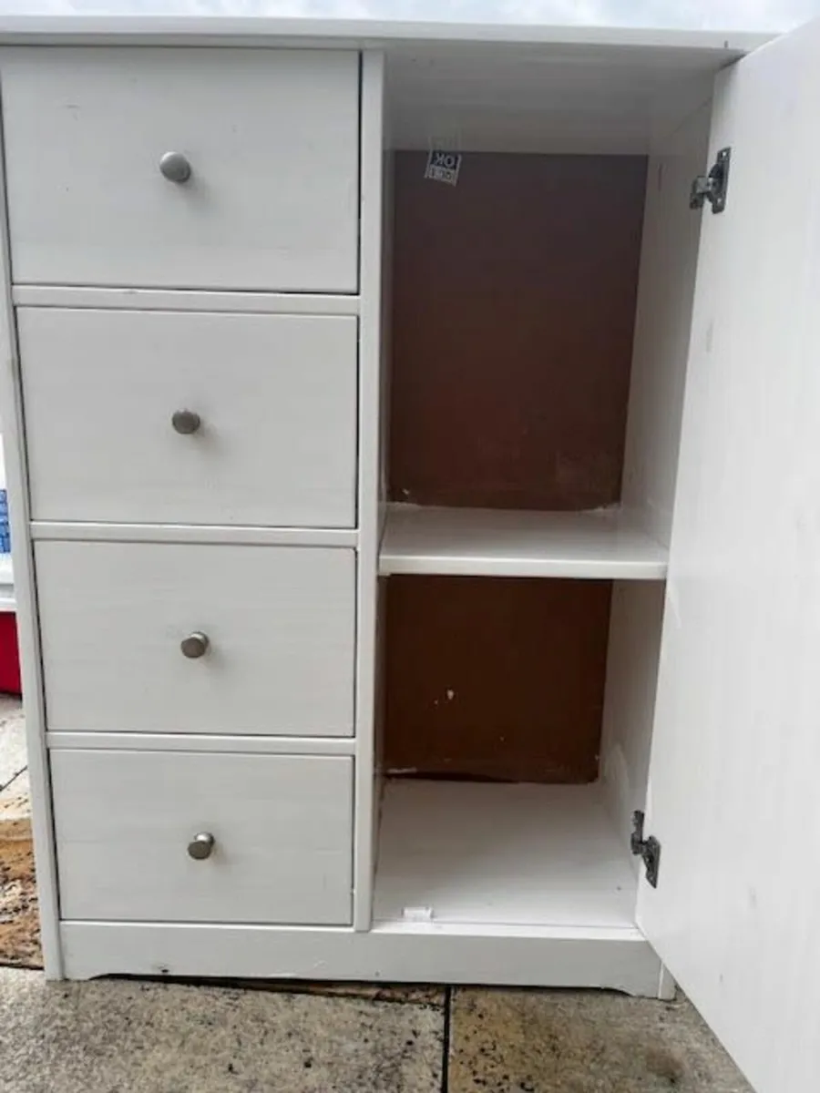 White Cabinet with drawers - Image 2