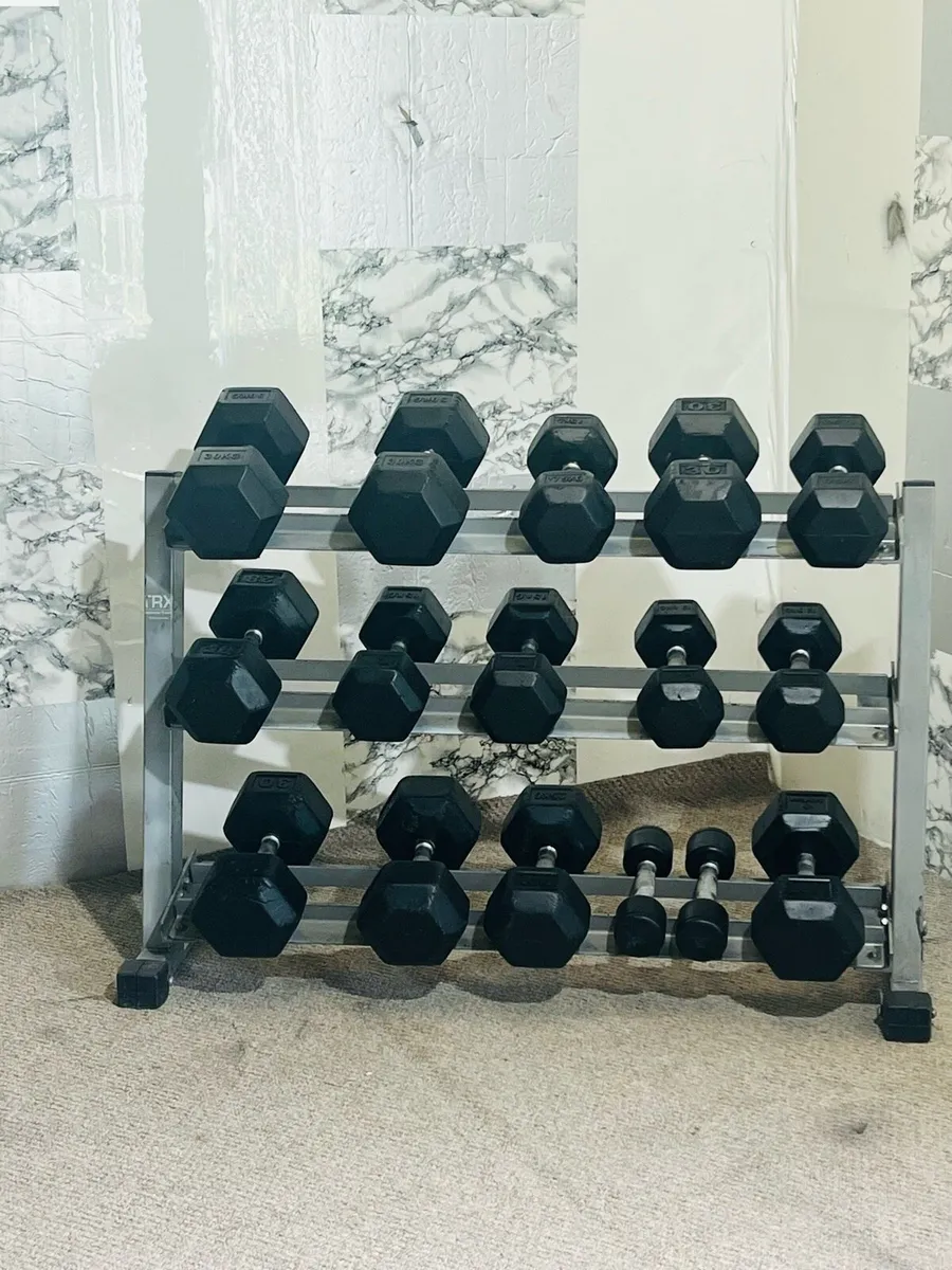 HEX DUMBBELLS WITH RACK - Image 1