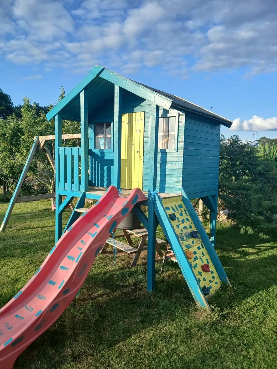 Treehouse / Double Swing / Climbing Wall / Slide - Image 2