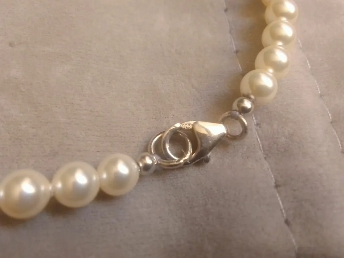 STERLING SILVER PEARL BRACELET 7.5 NEW - Image 4