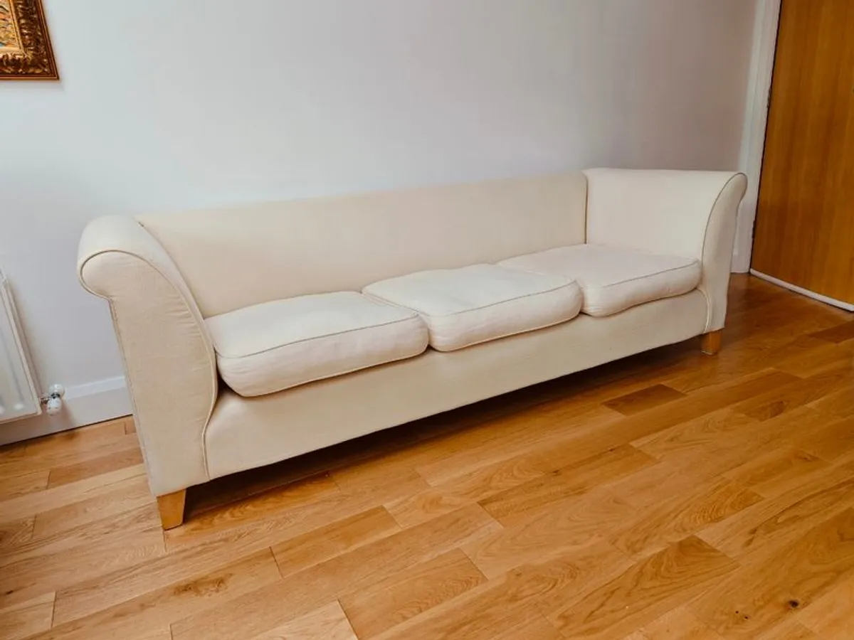 3 Seat Sofa - Cream - Image 1