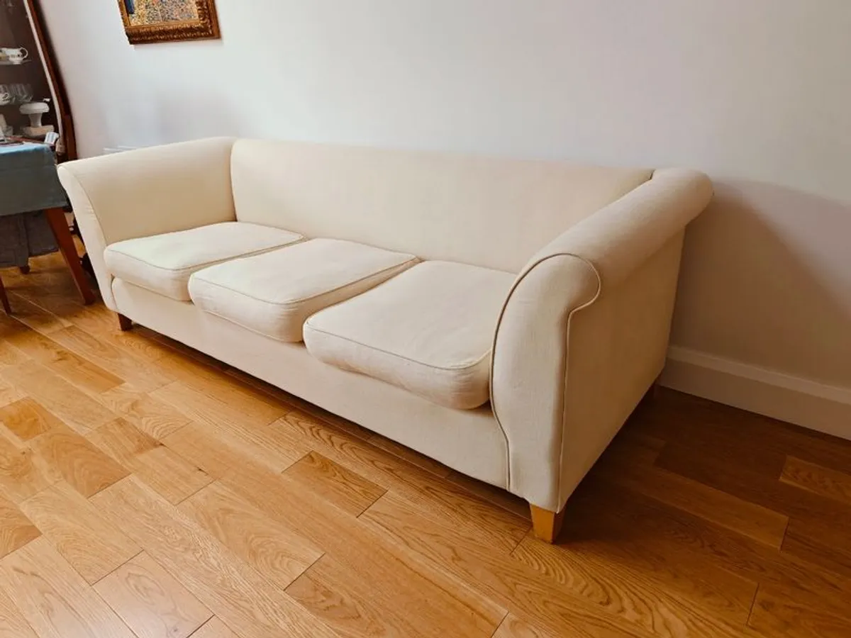 3 Seat Sofa - Cream - Image 2