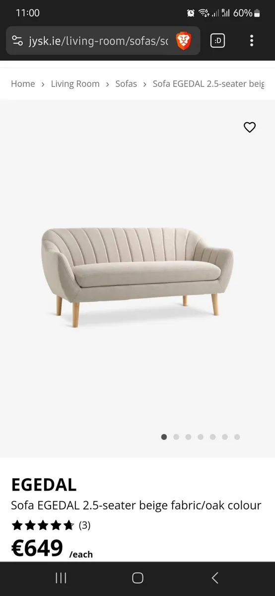 Sofa 2.5 seater JYSK - Image 3