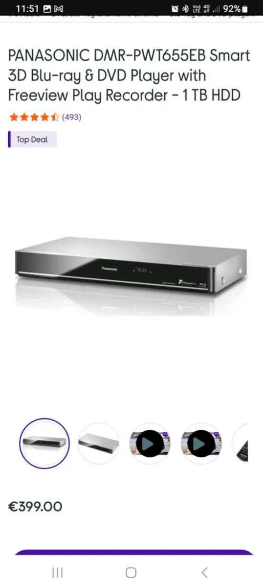 Panasonic Blu Ray / Dvd Player & HDD Recorder - Image 3