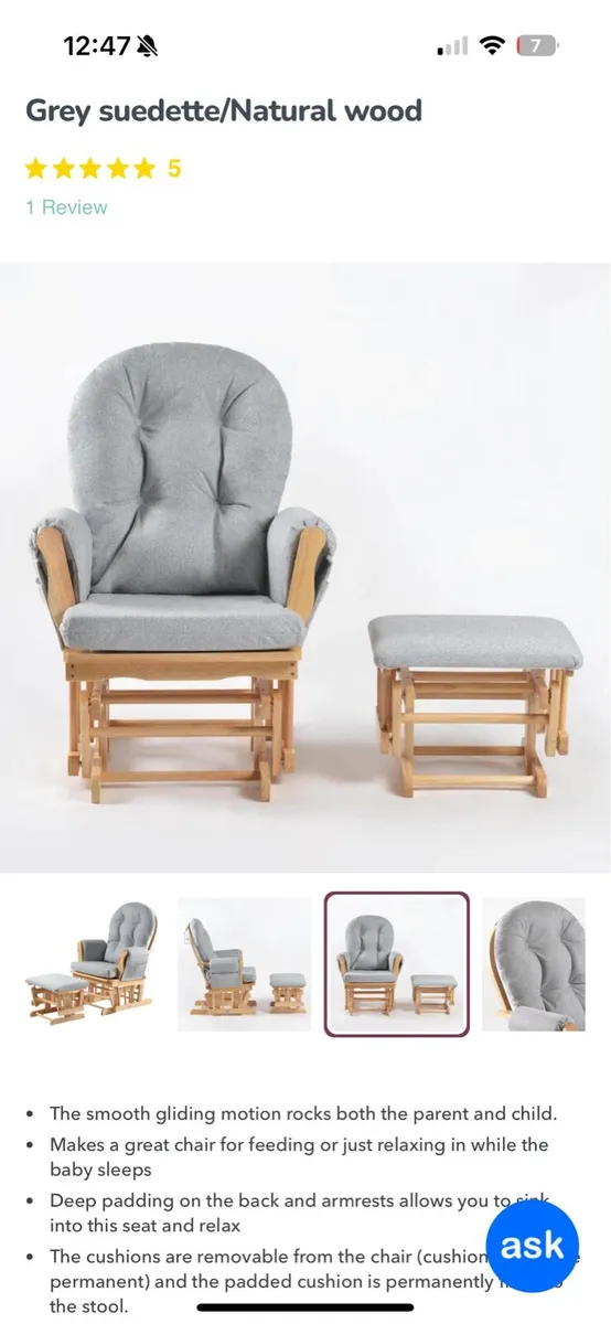 Babylo Brompton Glider Nursing chair - Image 1
