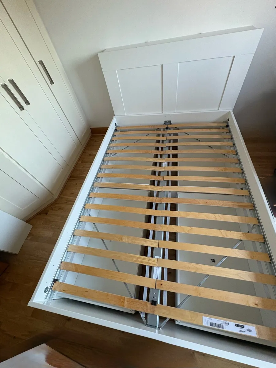 Ikea Brimnes Double Bed White, with storage - Image 4
