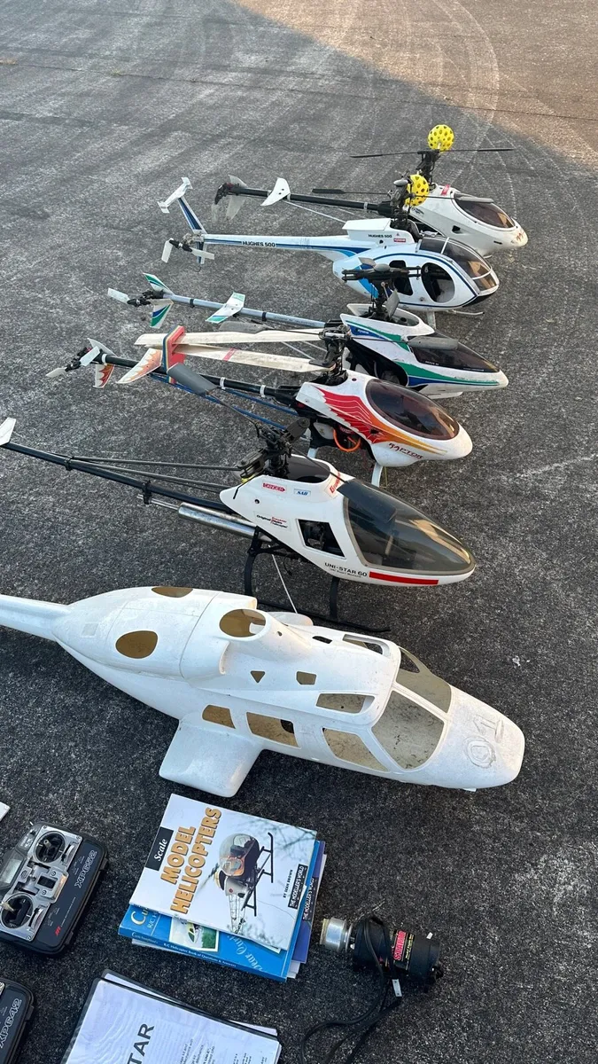 Radio controlled nitro model helicopters job lot - Image 2