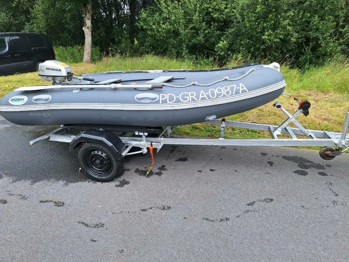Inflatable boat, engine and trailer. - Image 2