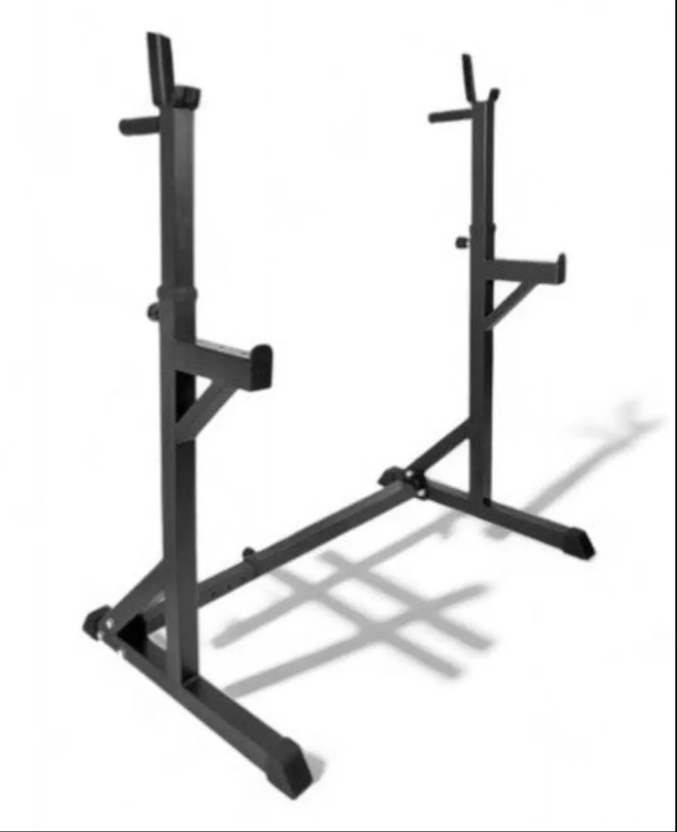 Squat rack, barbell, 100kg weights, bench (new) - Image 2
