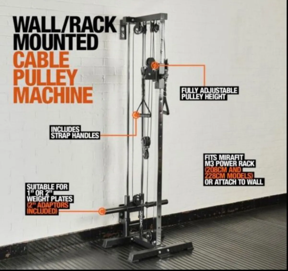 Wall or rack mounted dual cable pulley machine - Image 3