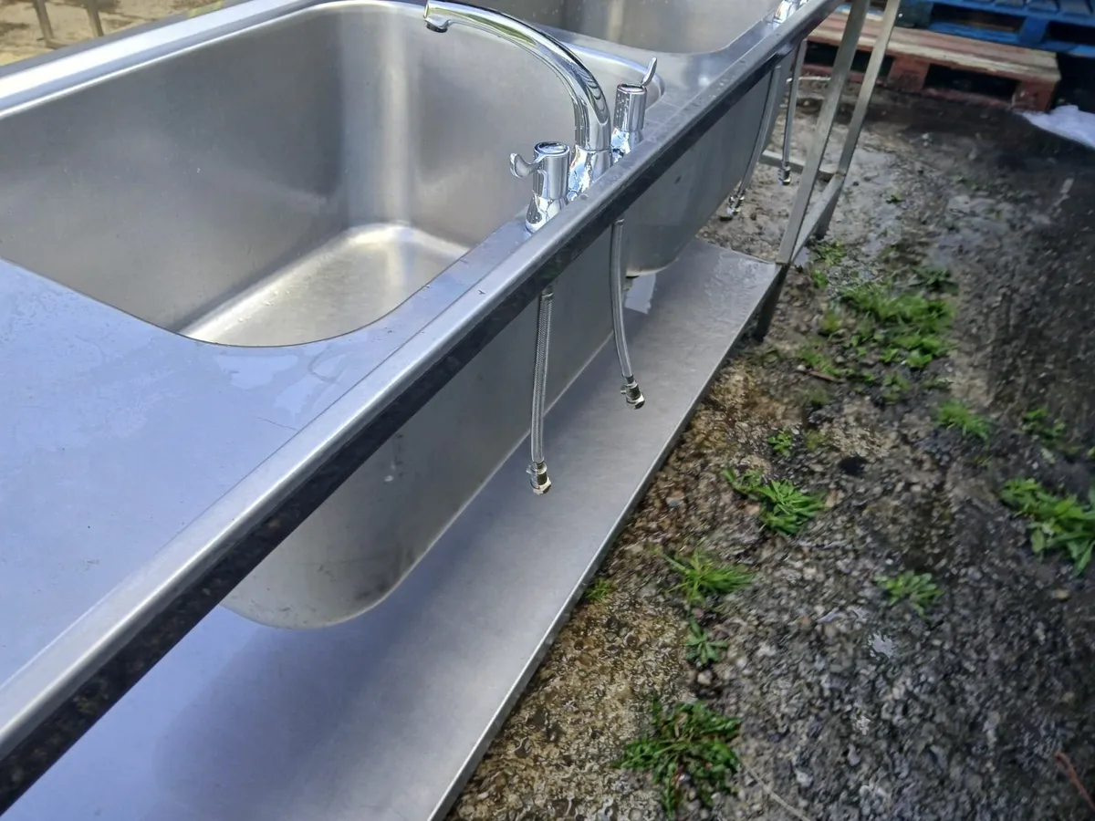 Staneless steel cabbinet double sink unit complete - Image 2
