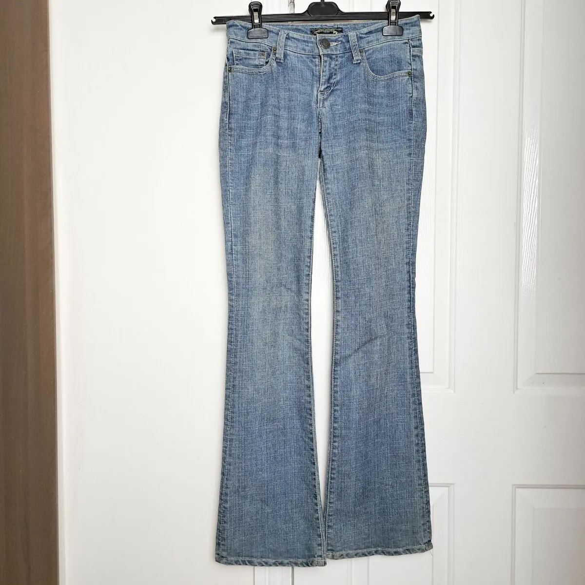 Seven7 Light Blue Washed Low Rise Bootcut Jeans 25 - Image 1