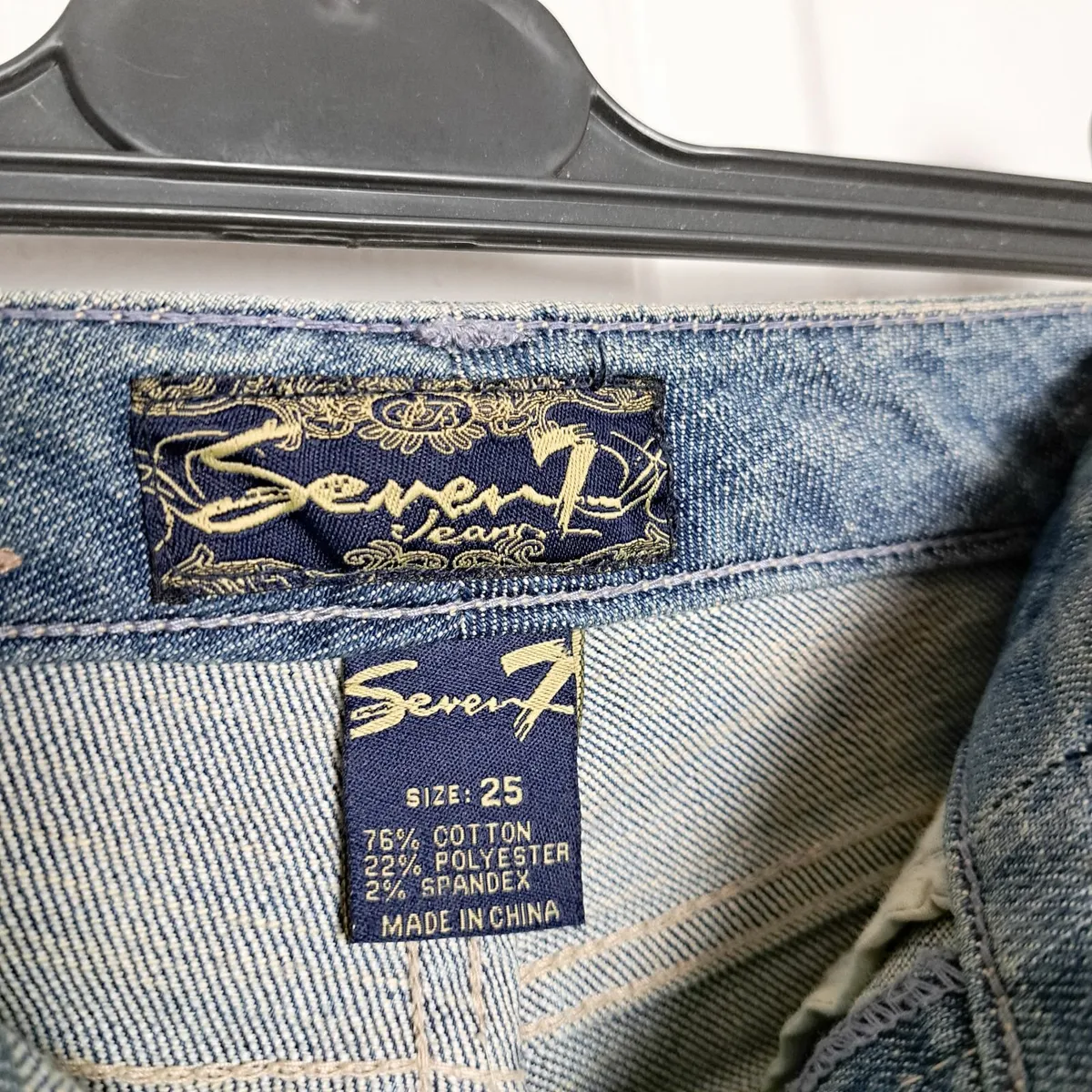 Seven7 Light Blue Washed Low Rise Bootcut Jeans 25 - Image 4