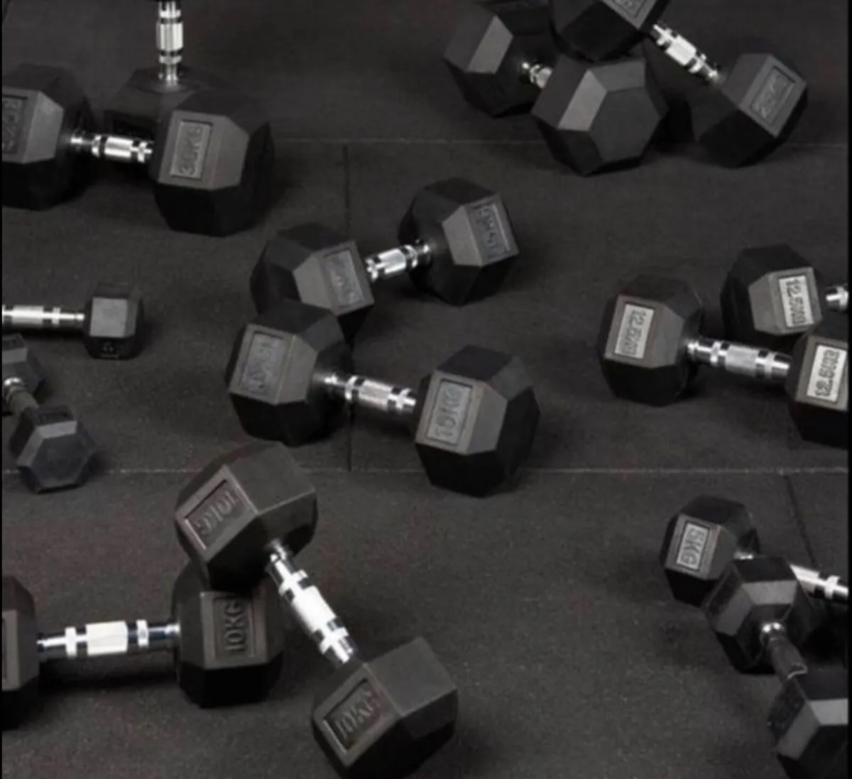 Hex Dumbbells 2.5kg - 20kg + 3 tier storage (new) - Image 2