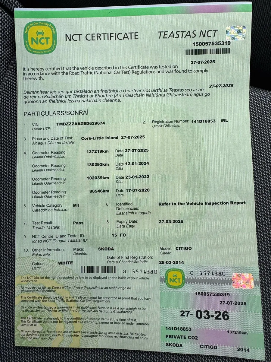 Skoda Citigo 2014, AUTO, Low Miles, New NCT. - Image 3