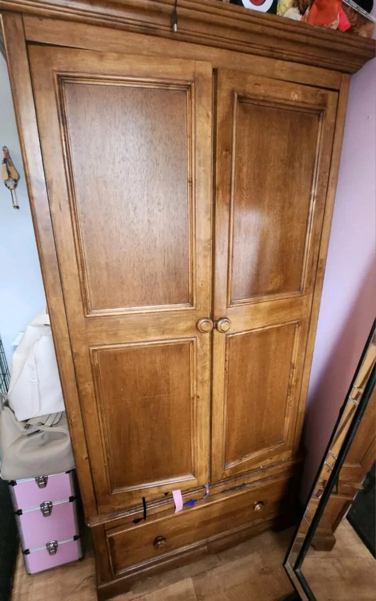 2 solid pine wardrobes - Image 1