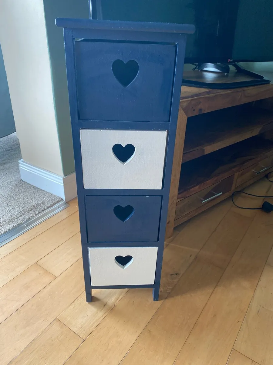 Navy & White 4 Chest Drawers - Image 1