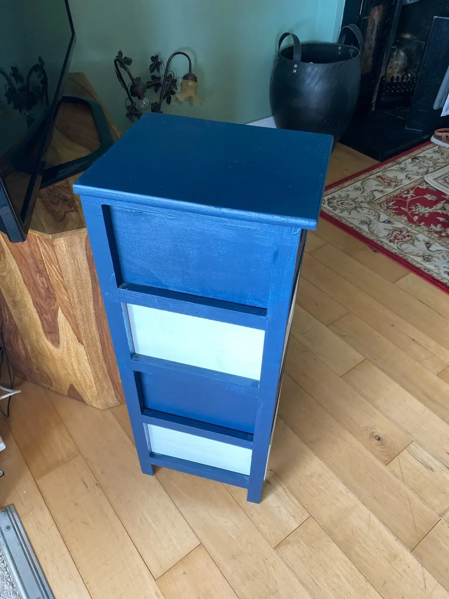 Navy & White 4 Chest Drawers - Image 2