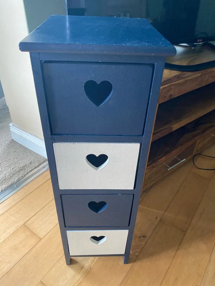 Navy & White 4 Chest Drawers - Image 4