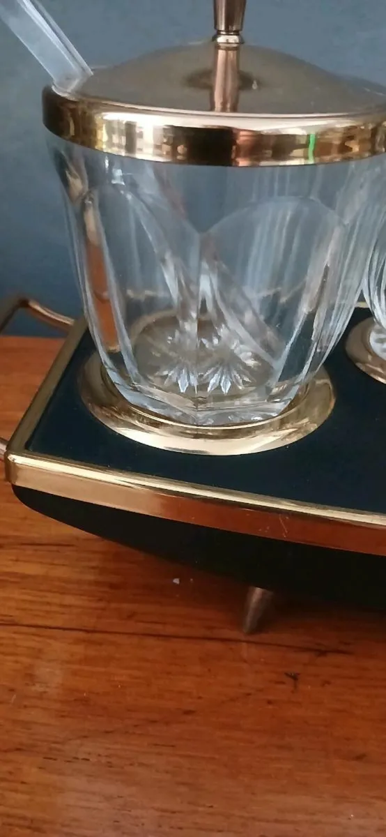 Mid-century Condiment Set On Stand - Image 3