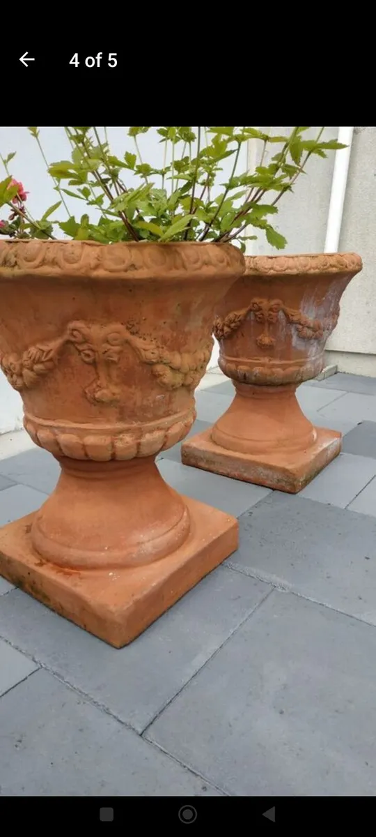 Large Italian terracotta urn planters - Image 1
