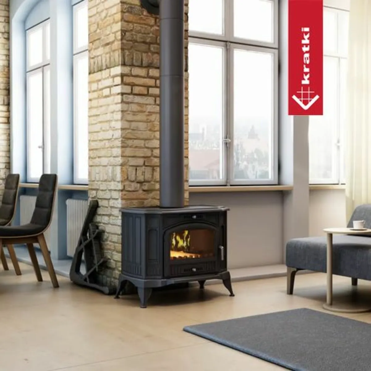 Free Standing Boiler Stoves K9 Ø 150 10 kW - Image 2
