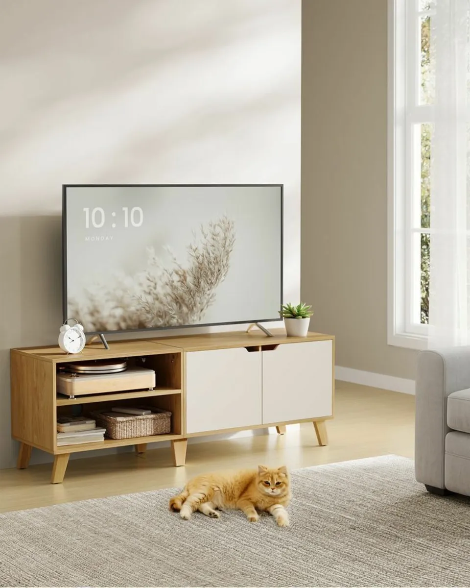 TV cabinet stand with 2 doors TVs up to 60 inch - Image 3