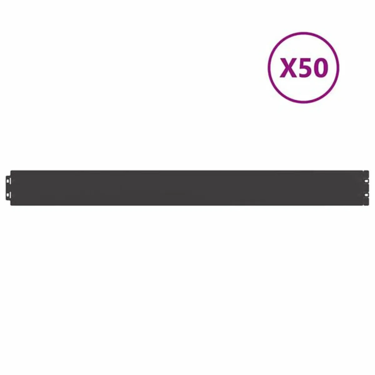 Lawn Edgings 50 pcs Black 10x103 cm Cold-rolled St - Image 1