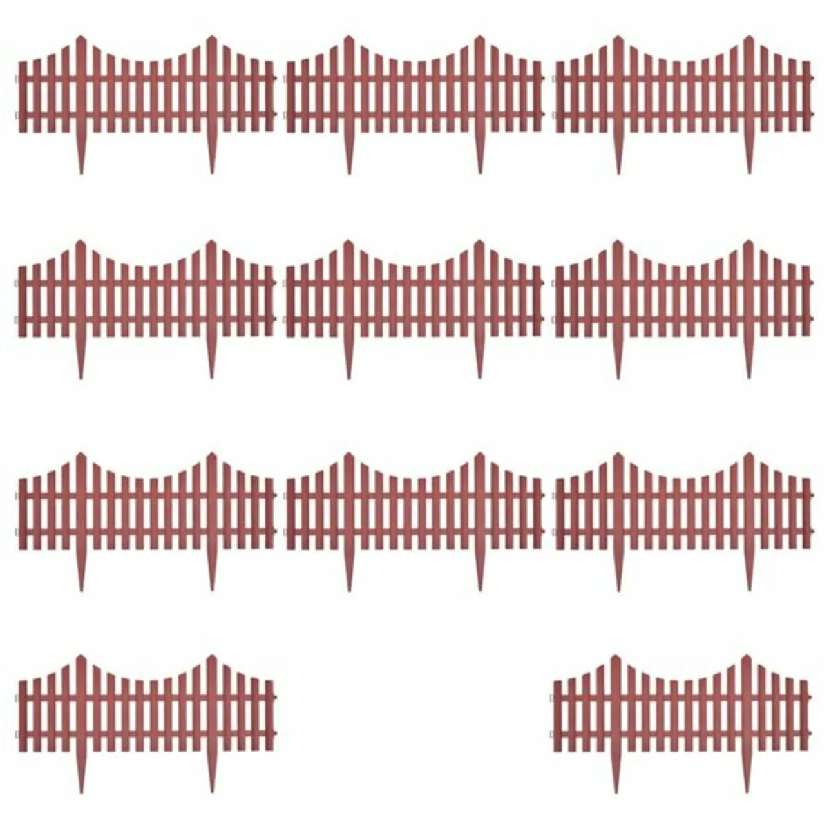 17 pcs Lawn Dividers 10 m Brown - Image 1