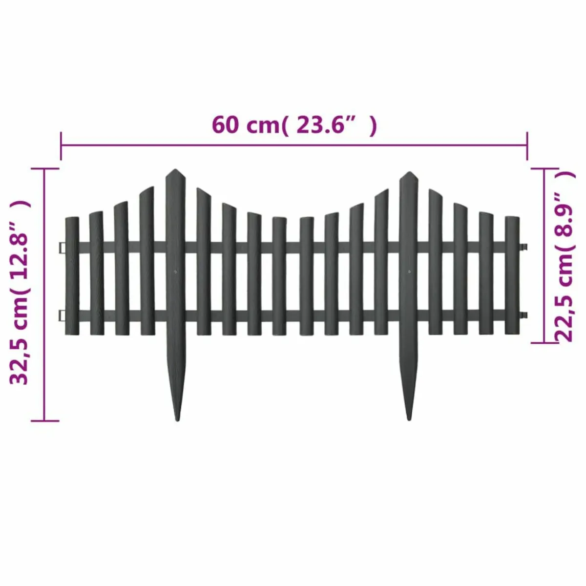 17 pcs Lawn Dividers 10 m Brown - Image 2