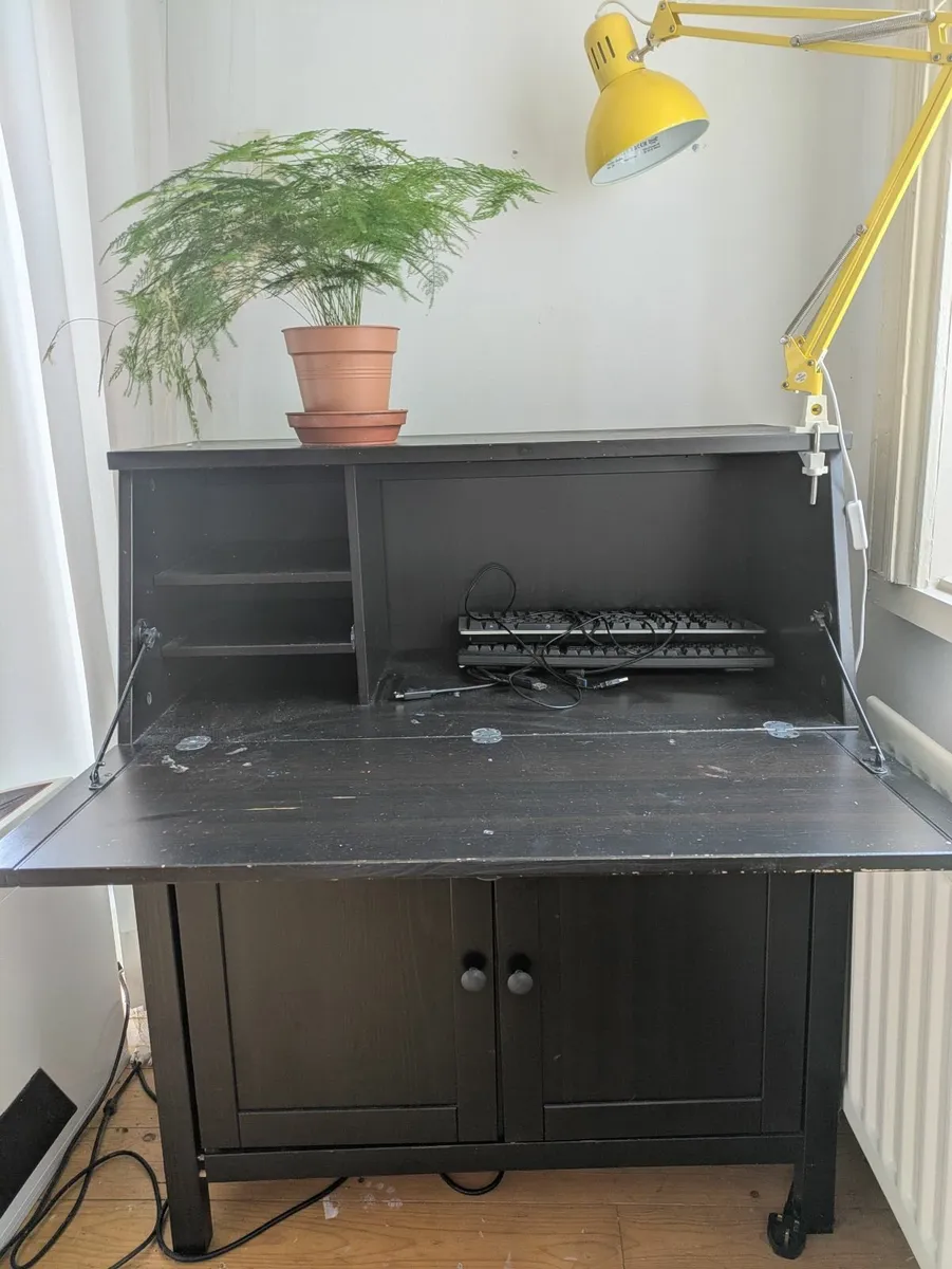 Desk cabinet with drop down leaf - Image 4