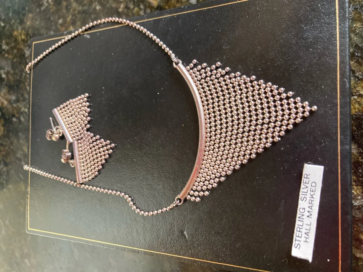 Sterling Silver pendant and earrings - Image 1