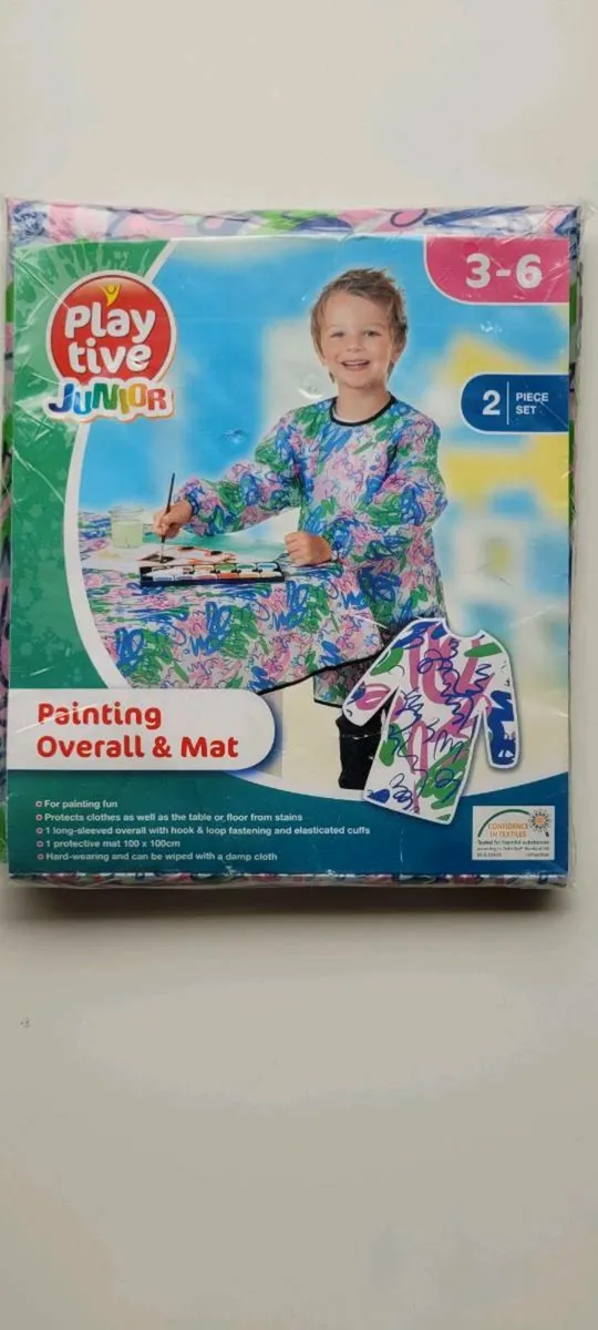 Painting overall & mat 3-6 years old