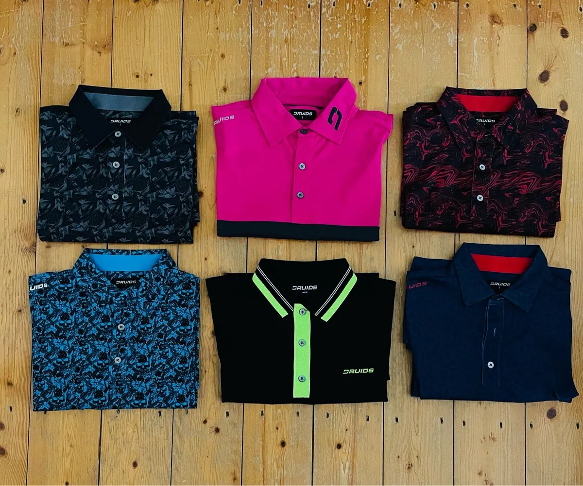 Druids Golf Polo Shirts & T Shirts Size Large - Image 1
