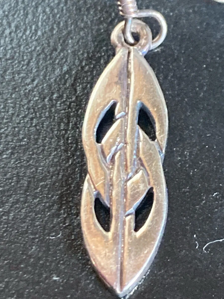 Celtic silver drop earrings - Image 3