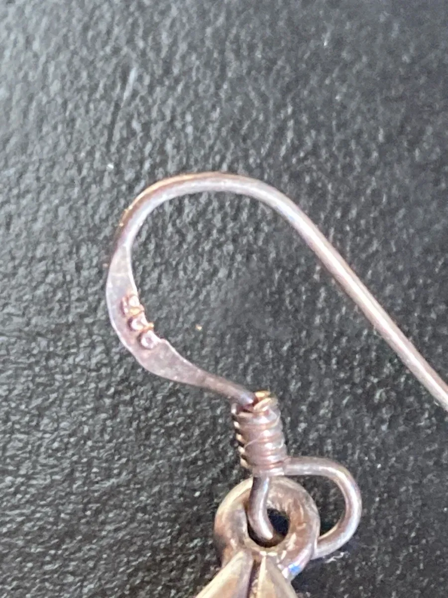 Celtic silver drop earrings - Image 4