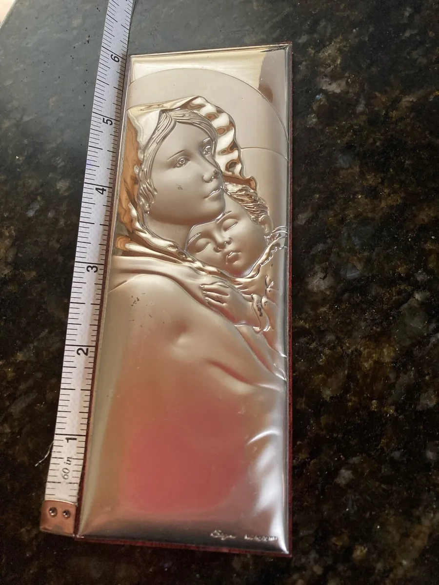 Mother and baby silver plaque - Image 4