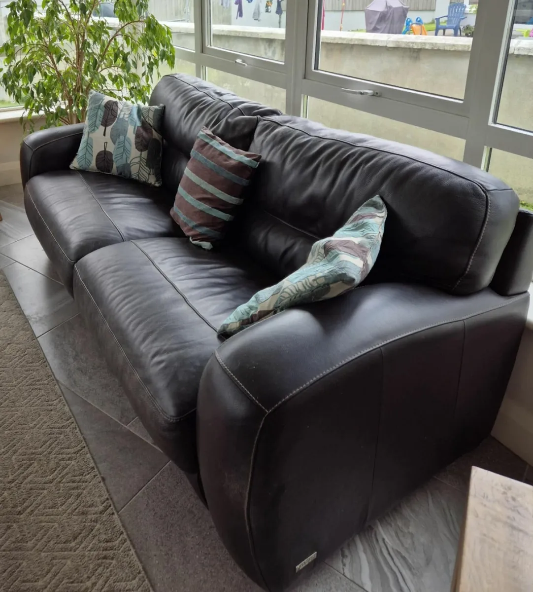Sofa Italia, Leather 3 Seat Sofa and Armchair. - Image 1