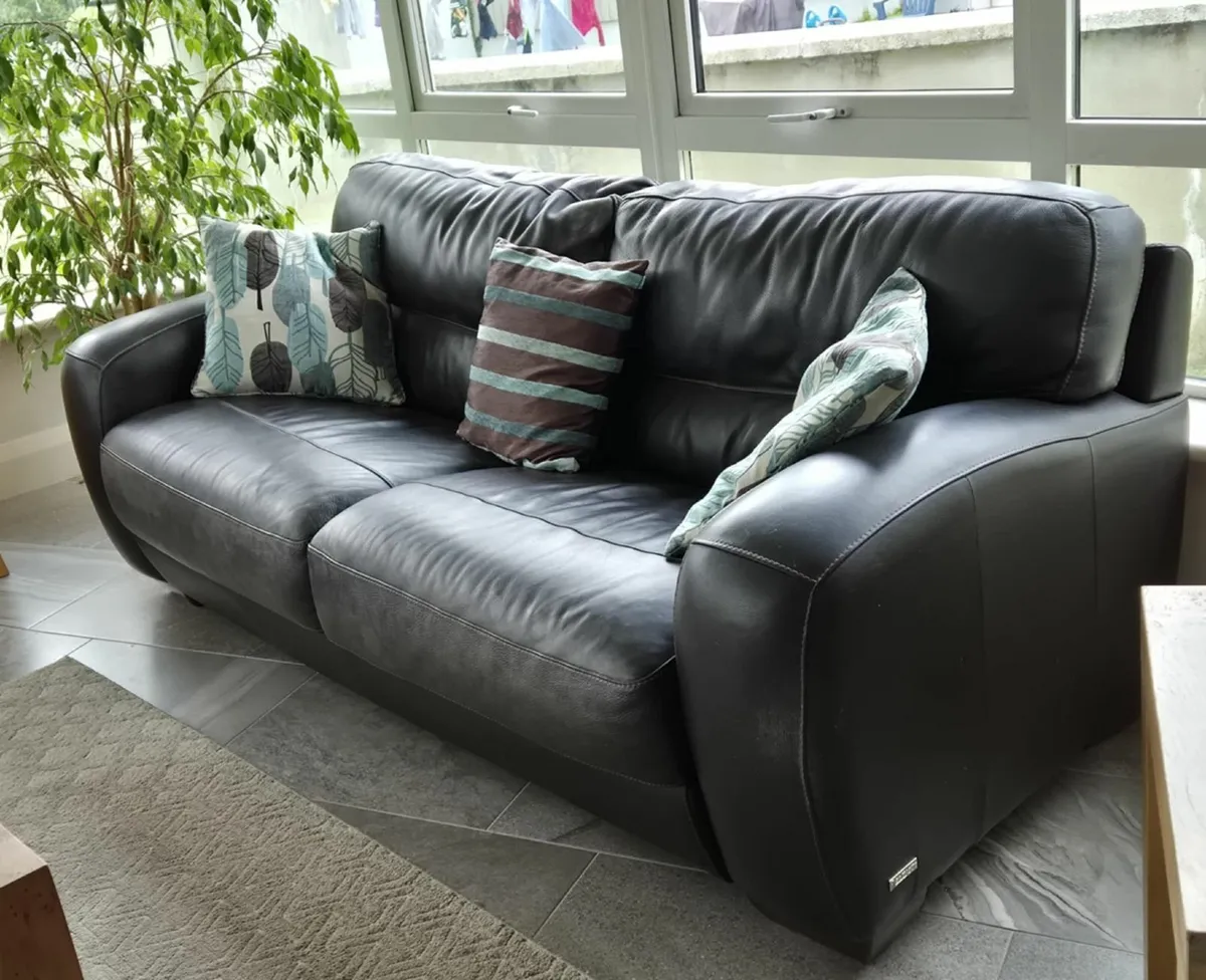 Sofa Italia, Leather 3 Seat Sofa and Armchair. - Image 2