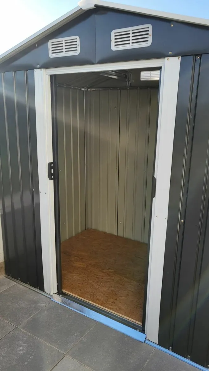 Metal Tool Shed Garden Shed Pitched Roof Metal Bas - Image 2
