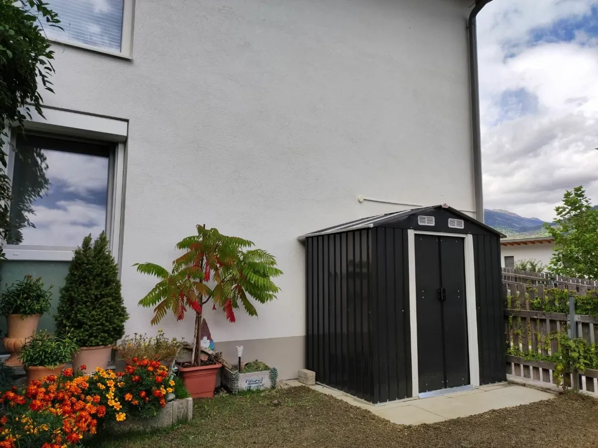 Metal Tool Shed Garden Shed Pitched Roof Metal Bas - Image 3