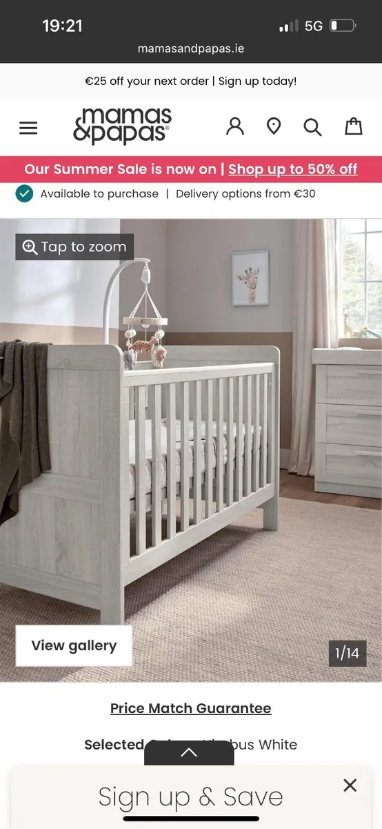 Mamas & Papas Cot Bed - Image 1