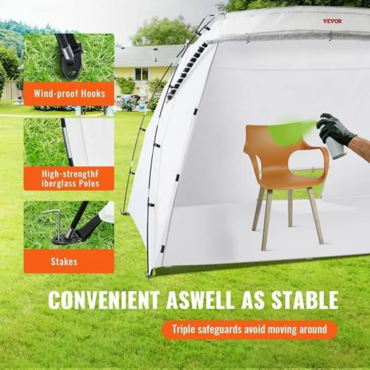 Spray Paint Shelter, 10x7x6ft Portable Spray Paint - Image 2