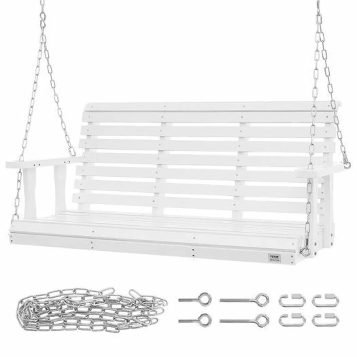 Wooden Porch Swing 4.5 ft, Patio bench swing for C - Image 1