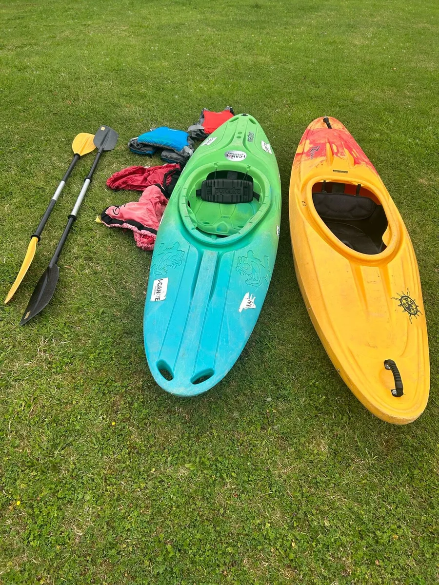 2 Kayaks + Spraydecks + Lifejackets - Image 1