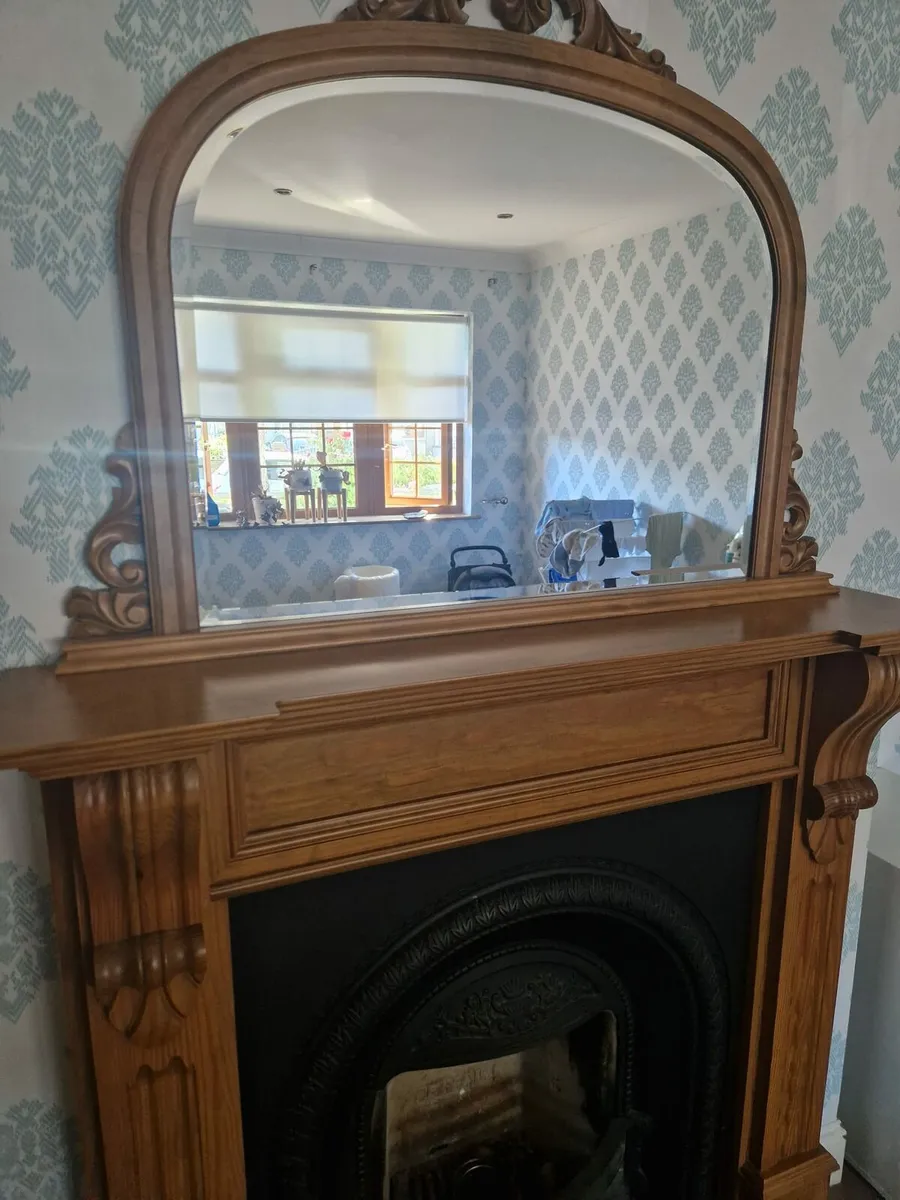Fireplace and surround and mirror - Image 3
