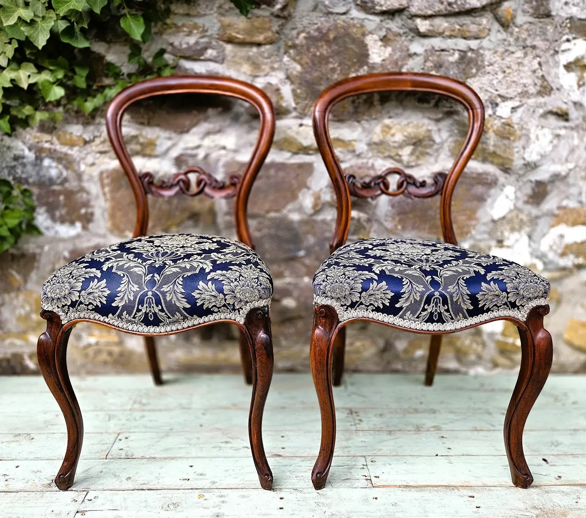Victorian Balloon Back Chairs- Circa 1870 - Image 1