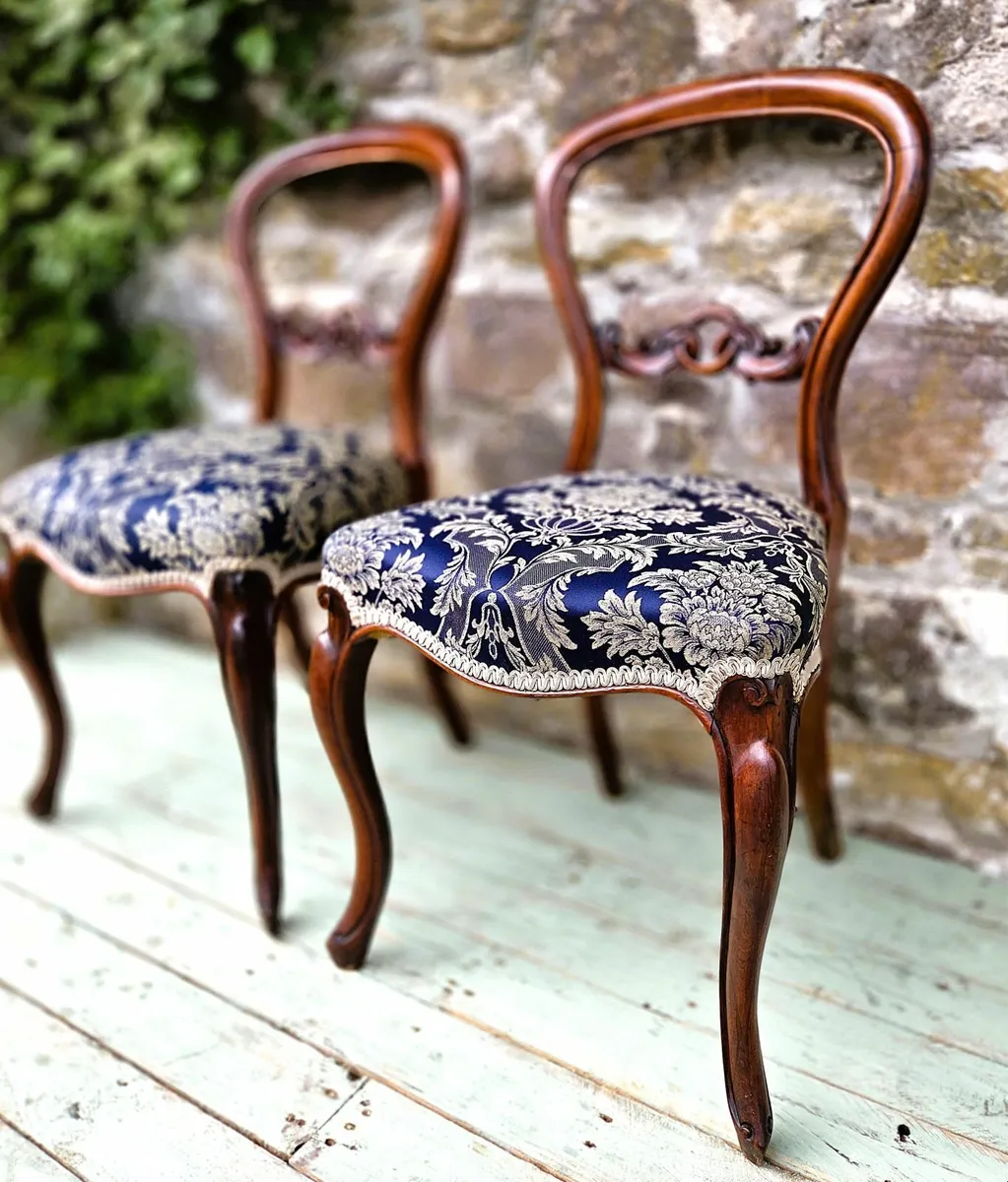 Victorian Balloon Back Chairs- Circa 1870 - Image 2