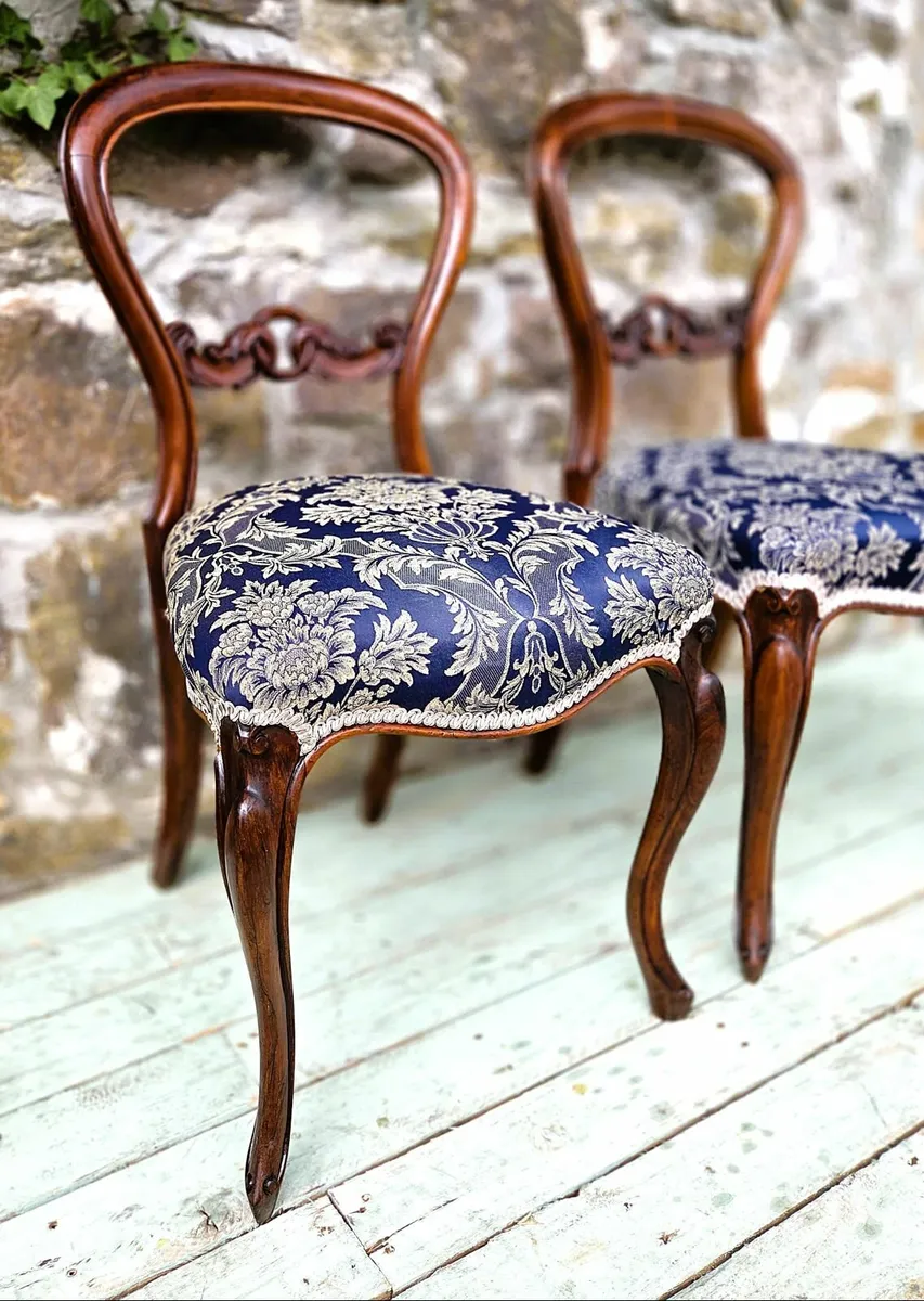 Victorian Balloon Back Chairs- Circa 1870 - Image 3